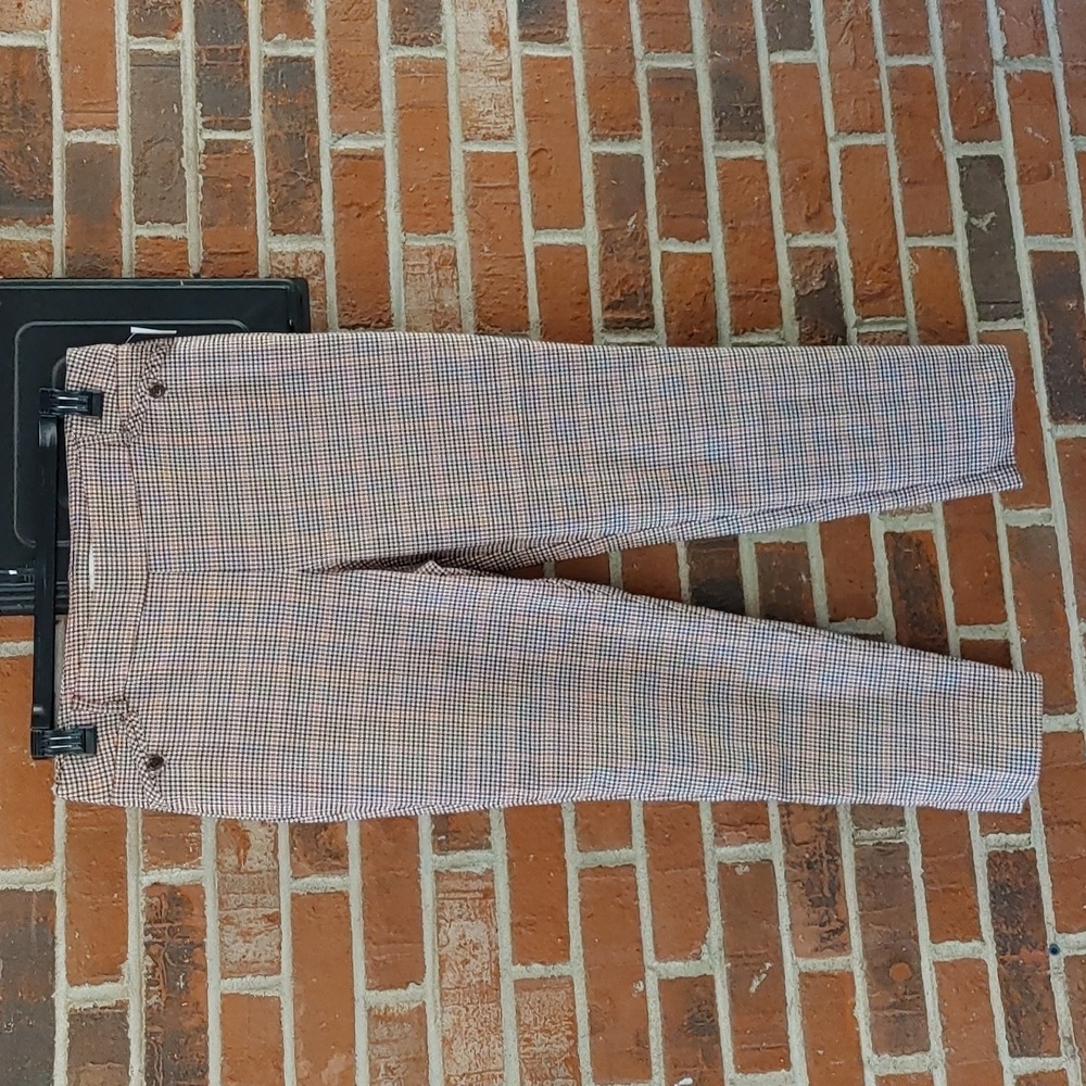 Cato Brown/Black Plaid Mid Rise Ankle Pant Size 14